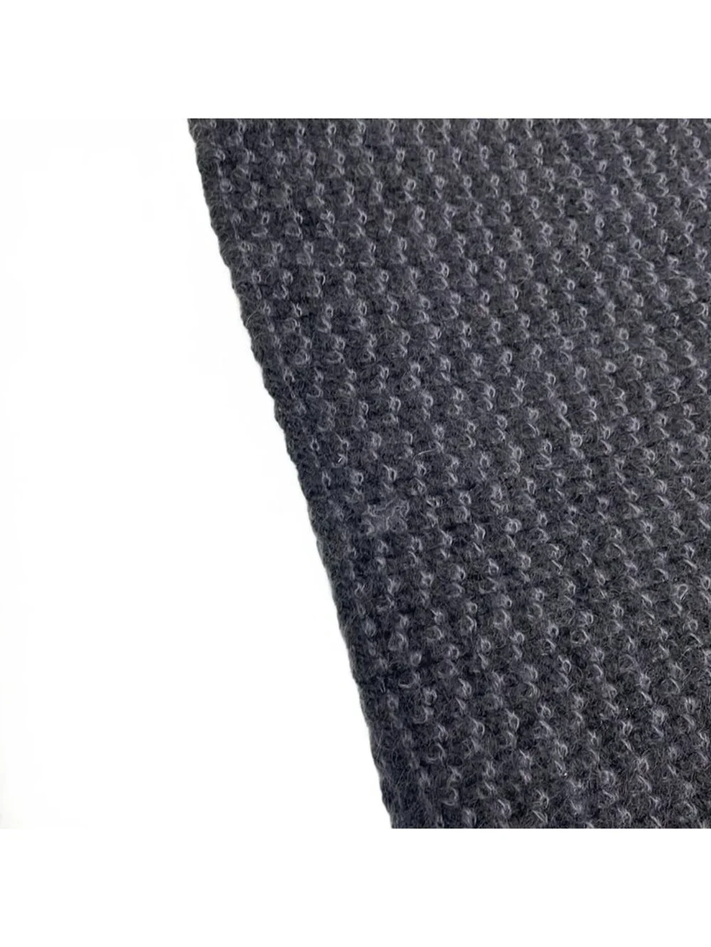Louis Vuitton Scarf Echarpe Elena Black Dark Gray Raccoon Fur Wool Silk
